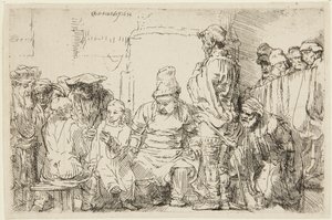 Christ Seated Disputing with the Doctors by Rembrandt van Rijn