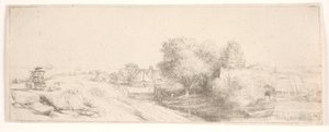 Counterproof of "Landscape with a Milk-man" by Rembrandt van Rijn