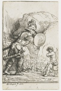 David and Goliath by Rembrandt van Rijn