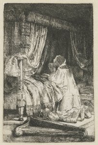 David in Prayer by Rembrandt van Rijn