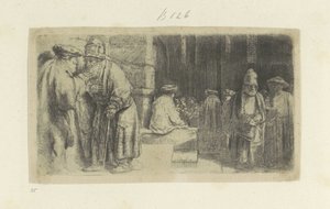 The Pharisees in the Temple (series title: Recueil de quatre-vingt-cinq estampes originales) by Rembrandt van Rijn