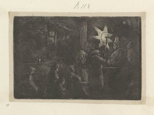Epiphany: A Night Scene (Recueil de quatre-vingt-cinq estampes originales) by Rembrandt van Rijn