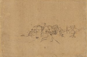 Figures on the Anthoniesdijk Entering Houtewael by Rembrandt van Rijn