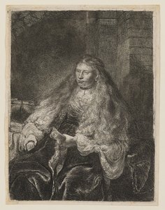 Girl with Hair Falling on Her Shoulders