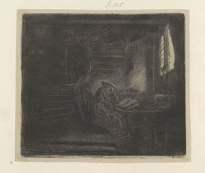 Hieronymus in a Dark Study Room by Rembrandt van Rijn