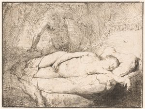 Jupiter and Antiope: The Smaller Plate by Rembrandt van Rijn