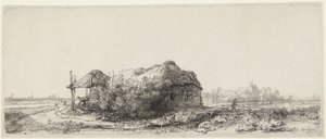 Landscape with Cottages and a Hay Barn by Rembrandt van Rijn