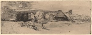 Landscape with Trees, Farm Buildings and a Tower by Rembrandt van Rijn