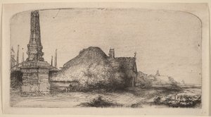 Landscape with an Obelisk by Rembrandt van Rijn