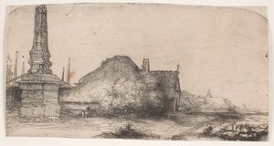 Landscape with an Obelisk by Rembrandt van Rijn