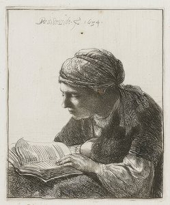 Reading Woman by Rembrandt van Rijn