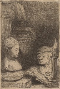 Man Drawing from a Cast