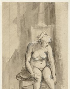 Nude Woman Seated by a Stove