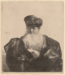 Old Man with Beard, Fur Cap, and Velvet Cloak by Rembrandt van Rijn