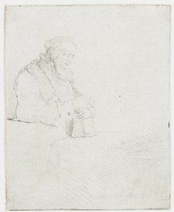 Old Man in Meditation, Leaning on a Book by Rembrandt van Rijn