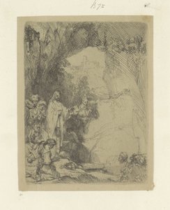 Raising of Lazarus: small plate by Rembrandt van Rijn