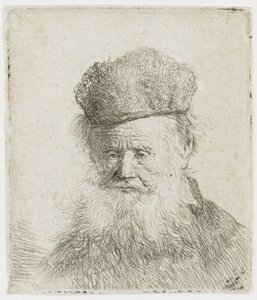 Old Man with Fur Hat and Long Beard by Rembrandt van Rijn
