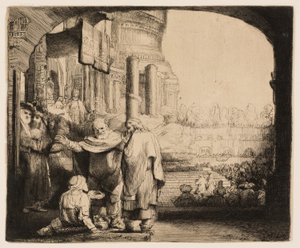 Peter and John Healing the Cripple at the Gate of the Temple by Rembrandt van Rijn