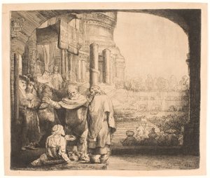 Peter and John Healing the Cripple at the Gate of the Temple by Rembrandt van Rijn