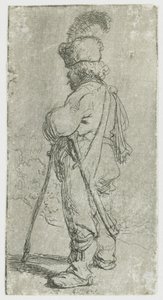 Polander Leaning on a Stick by Rembrandt van Rijn