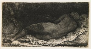 Reclining Woman by Rembrandt van Rijn