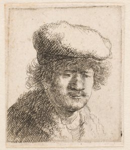 Rembrandt with Cap Pulled Forward: Bust by Rembrandt van Rijn