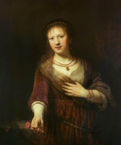 Saskia with the Red Flower by Rembrandt van Rijn