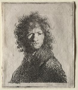 Self-Portrait Frowning: Bust by Rembrandt van Rijn
