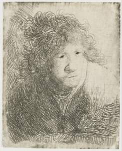 Self-Portrait, Leaning Forward, Listening, 1628 by Rembrandt van Rijn