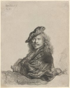 Self-Portrait Leaning on a Stone Sill