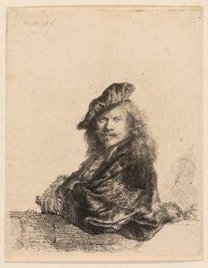 Self-Portrait Leaning on a Stone Sill