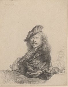 Self-Portrait Leaning on a Stone Sill
