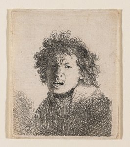 Self-Portrait as if Shouting by Rembrandt van Rijn