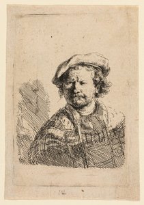 Self-Portrait in a Flat Cap and Embroidered Dress