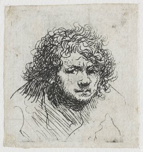 Self-Portrait Leaning Forward: Bust by Rembrandt van Rijn