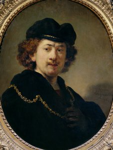 Self Portrait with Hat and Gold Chain
