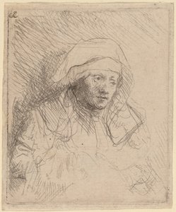 Sick Woman with a Large White Headdress (Saskia) by Rembrandt van Rijn