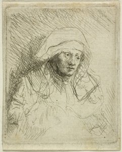 Sick Woman with a Large White Headdress (Saskia) by Rembrandt van Rijn