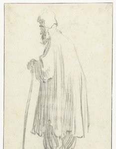 Standing Man with a Stick, Facing Left by Rembrandt van Rijn