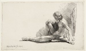Study from the Nude (Man Sitting on Ground) by Rembrandt van Rijn