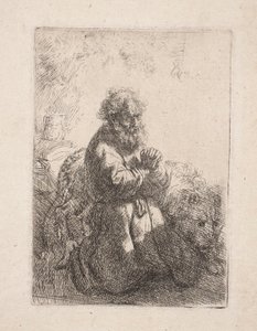 Saint Jerome Praying by Rembrandt van Rijn