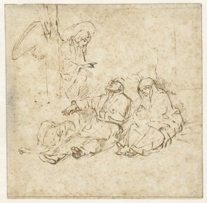 The Angel Appearing to Joseph in His Dream by Rembrandt van Rijn