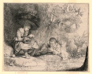 The Flute Player by Rembrandt van Rijn