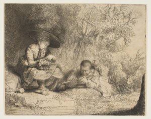 The Flute Player, 1642 by Rembrandt van Rijn