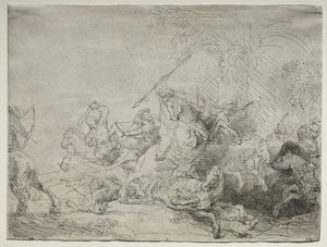 The Large Lion Hunt by Rembrandt van Rijn