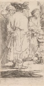The Man with a Cane Fragment from the Hundred Guilder Print by Rembrandt van Rijn