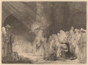 The Presentation in the Temple: Oblong Print by Rembrandt van Rijn