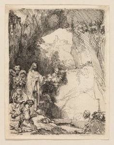 The Raising of Lazarus: Small Plate by Rembrandt van Rijn