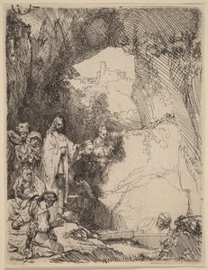 The Raising of Lazarus: Small Plate by Rembrandt van Rijn