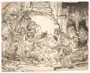 The Adoration of the Shepherds (with the lamp) by Rembrandt van Rijn